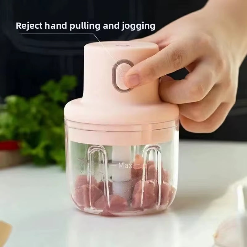 Mini Electric Garlic Chopper Meat Grinder Garlic Masher Machine Sturdy Durable Crushed Ginger Vegetable Crusher Baby Food Maker