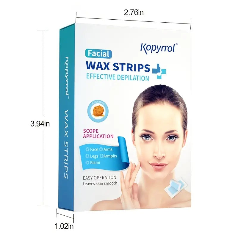 Hypoallergenic Facial Wax Strips for All Skin Types (72 Strips)