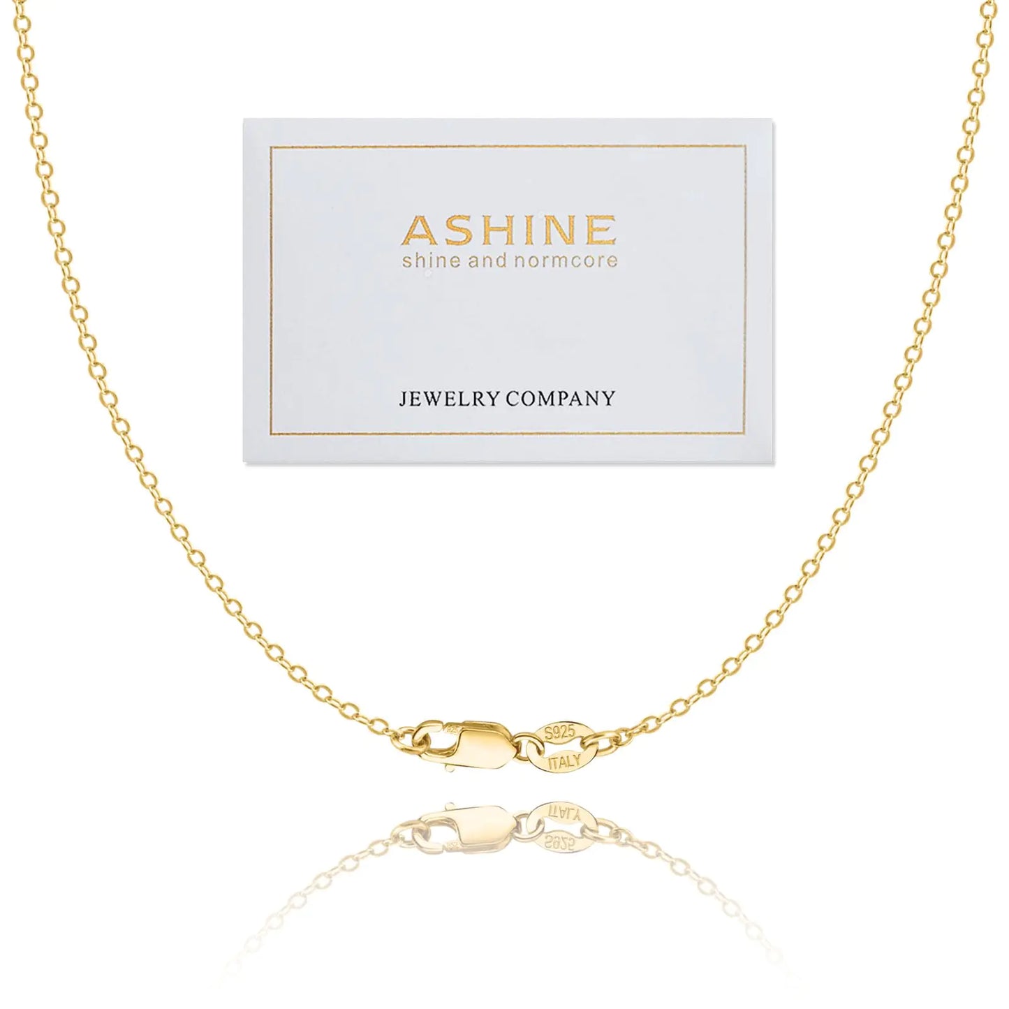 ASHINE Thin Gold Chain for Women Necklaces 925 Sterling Silver for Men Stainless Cadena De Oro Para Hombre Jewelry (Gold 24 Inches)