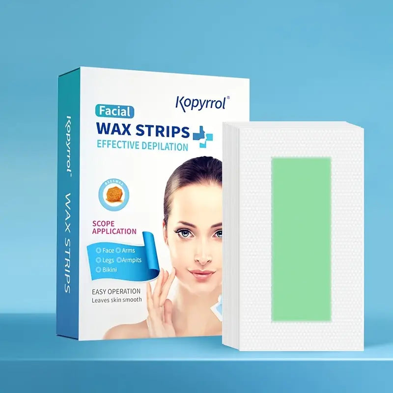 Hypoallergenic Facial Wax Strips for All Skin Types (72 Strips)
