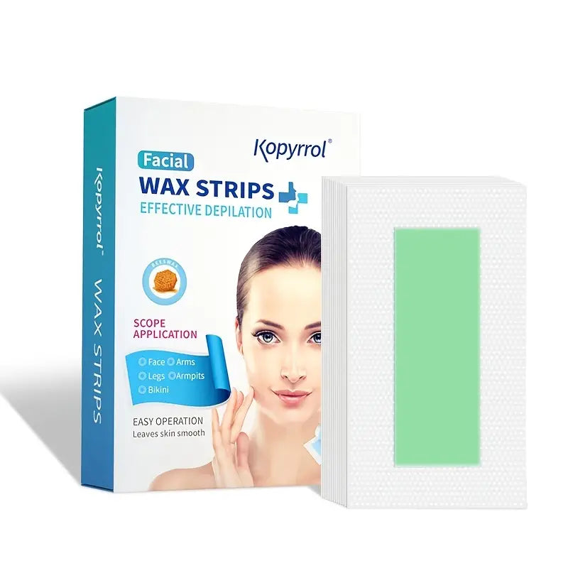 Hypoallergenic Facial Wax Strips for All Skin Types (72 Strips)
